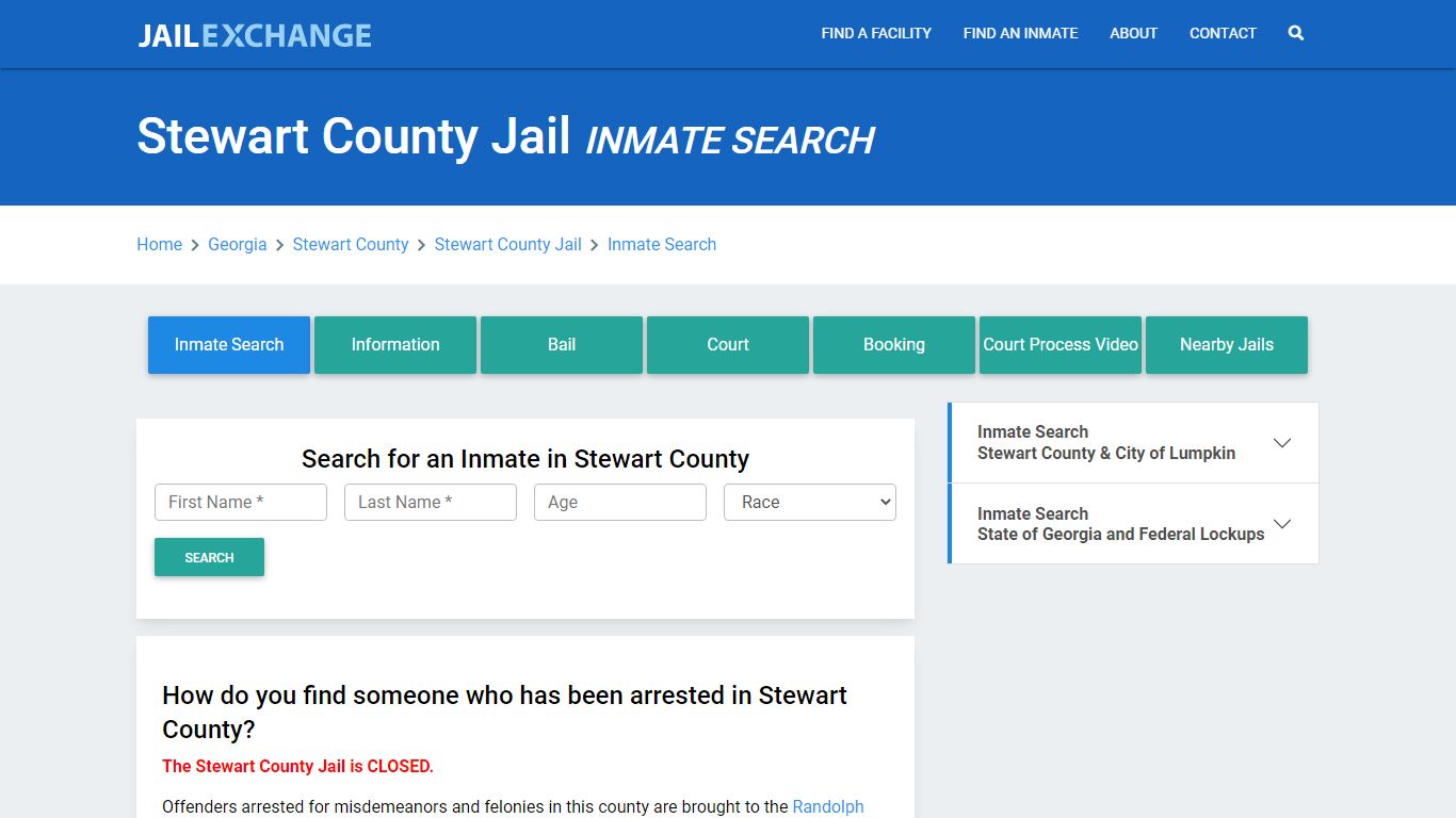 Stewart County Jail, GA Inmate Search: Roster & Mugshots