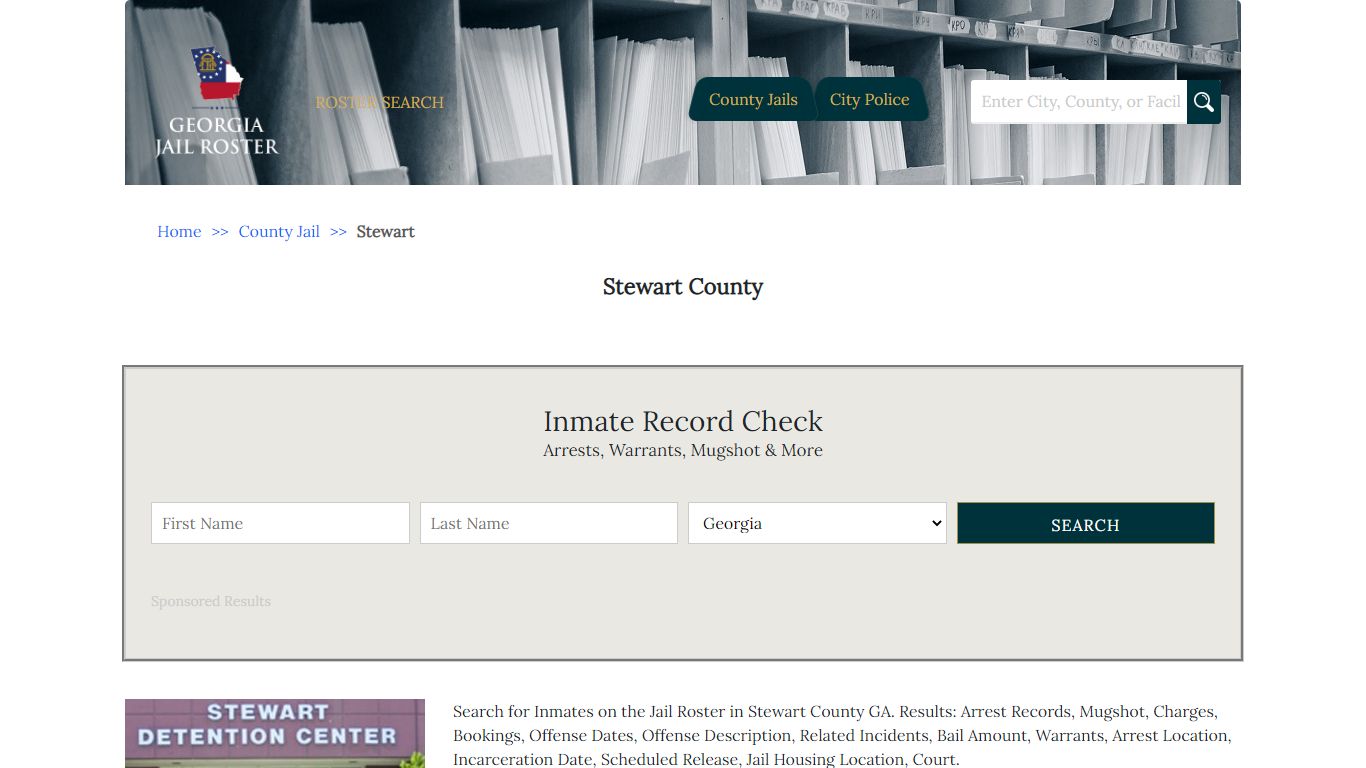 Stewart County - Georgia Jail Inmate Search